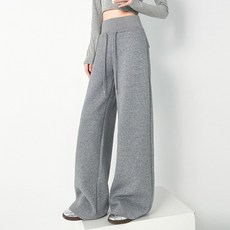 PEONIST 女款高腰訓練寬版鬆緊長褲