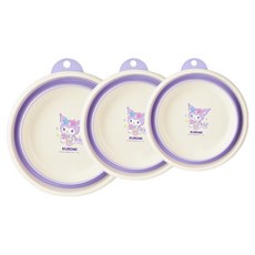 HAIPAI 海派 家用卡通可愛便攜折疊洗臉盆/壁掛可折疊加厚塑膠洗菜盆 酷洛米大中小3入組, 1個, 紫色