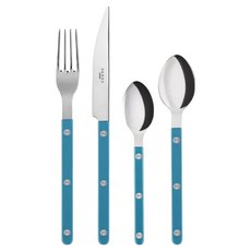 SABRE PARIS BISTROT 主餐4件組 水晶 亮面, 1套, 藍綠色, 主餐湯匙 + 主餐叉 + 主餐刀 + 茶匙