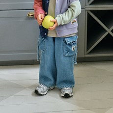 First Blue 兒童工裝百慕達牛仔褲