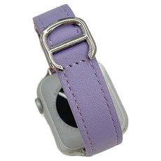 Apple Watch 兼容 D型扣 纖薄皮革 錶帶, 1個, 薰衣草紫