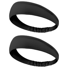 運動防汗跑步頭帶, 2個, 黑色