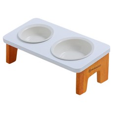 MONAGIO 寵物斜角餐具, 1個, 白色原木色