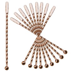 Mirkorea 居家咖啡館 Highball 不鏽鋼螺旋攪拌棒 194mm, 金色, 10個
