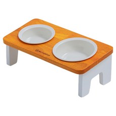 MONAGIO 寵物斜角餐具, 1個, 原木色白色