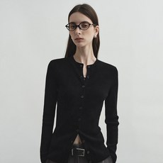 MONGDOL 女款羅紋圓領開襟衫 MDCD036