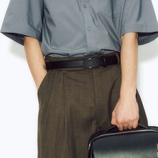 DAKS 男款Louis DD圖案霧面扣環牛皮自動腰帶 DBBE5F723BK