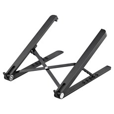 ANTIAN Macbook 折疊便攜式散熱筆電支架/筆記本電腦桌面增高架/可升降穩固支撐墊高架 17吋以下通用, 1個, 黑色