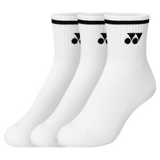 요넥스 여성용 장목 스포츠 양말, 블랙, 3개