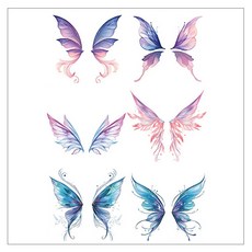 gelluna 閃亮珍珠彩色蝴蝶萬聖節華麗的臉部節日紋身貼紙 3入組, 1套, T-325