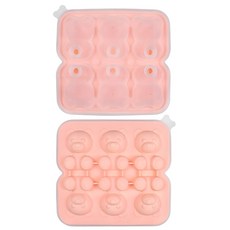 Couselect 小熊造型製冰盒/創意3D立體冰塊模具 6格, 1個, 粉色