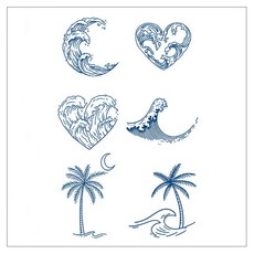 gelluna 半永久 文字 棕櫚樹 愛心 花朵 貓咪 紋身 漢娜 刺青貼紙, 1個, T-279