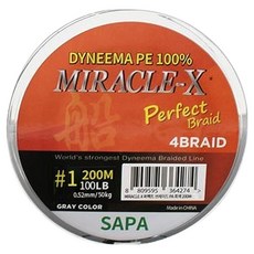 SAPA MIRACLE-X 完美編織PE線 200m, 灰色
