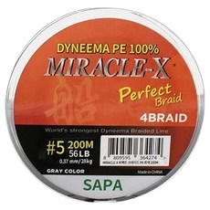 SAPA Perfect Braid Dyneema編織線 5號, 灰色, 1個