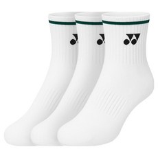 요넥스 여성용 장목 스포츠 양말, 그린, 3개