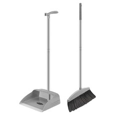 Lalahome清掃掃帚+畚箕組, 麻灰色兩件式, 1套