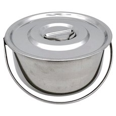 不鏽鋼調理鍋附蓋 提耳, 1個, 18cm, 銀色