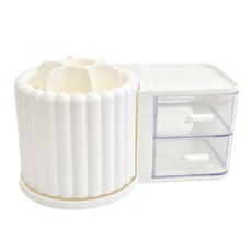 Winprice 抽屜式旋轉刷收納盒, 1個, 白色