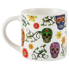 EXCELSA 新骨瓷濃縮咖啡杯 100ml, 1個, 亡靈節 白色 + 綠色