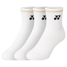 요넥스 여성용 장목 스포츠 양말, 베이지, 3개