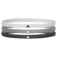 adidas 愛迪達 運動髮帶 3件組, 1套, 白色, 灰色, 黑色