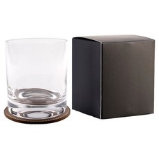 글렌캐런 쥬라 온더락 글래스잔 + 가죽코스터 + 기프트박스 블랙 세트, 1세트
