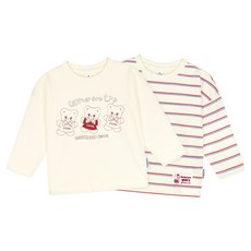 MilkBaby Momorey 條紋與 Pinko T恤 2件組