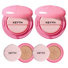 KEYTH 彩色粉紅磁吸氣墊粉底 正貨 15g 2入 + 補充蕊 15g 2入 組, 1個, 02亮膚色