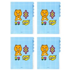 카카오프렌즈 세이치즈 5포켓 파일, 4개, 라이언