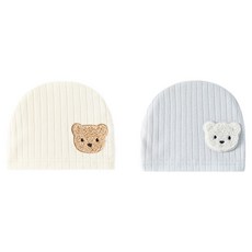 JOYMULTI MK 新生兒用貼片純棉帽 2入