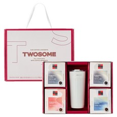A TWOSOME PLACE 優質禮盒組, 1套, 黑咖啡棒 60p + 甜咖啡 30p + 無咖啡因咖啡 30p + 白條紋杯