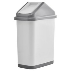 簡約纖薄搖蓋式垃圾桶, 象牙白