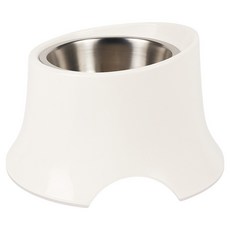 SUPER 休普 優質高腳護頸斜口防滑寵物碗, 1個, 白色