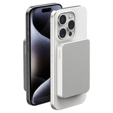 시홈 초경량 알루미늄 PD 유무선 고속 무선충전 맥세이프 보조배터리 5000mAh, SH-MS50, 라이트실버