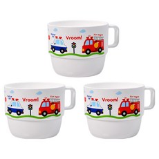 kitchen U 噗噗車把手幼兒杯, 白色, 3個, 200ml