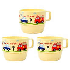 키친유 부릉부릉 손잡이 유아컵, 옐로우, 3개, 200ml