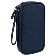 KIPOPO 可愛相機充電線收納整理袋, 1個, 單層 藍色