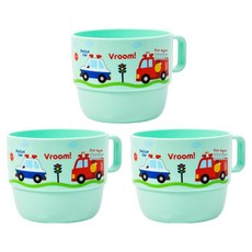 키친유 부릉부릉 손잡이 유아컵, 민트, 3개, 200ml