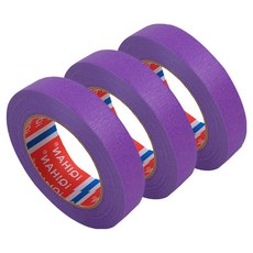 다다 칼라 종이 디자인 마스킹 테이프 20mm x 15m, 퍼플, 3개