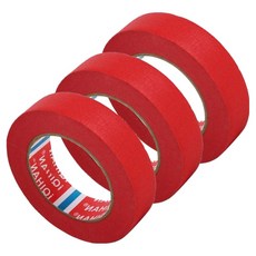 다다 칼라 종이 디자인 마스킹 테이프 20mm x 15m, 레드, 3개