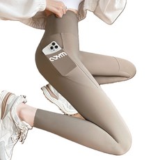 Malltoday 舒適口袋瑜珈有氧緊身褲, 1個, 06 灰色