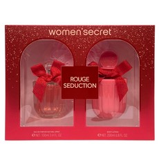 women'secret 台灣公司貨 胭紅牡丹女性淡香精禮盒(淡香精100ml+身體乳200ml), 1套