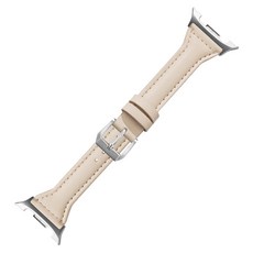 纖薄皮革錶帶 GNASL2, 奶油色