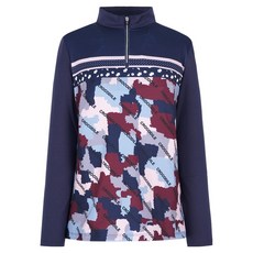 크로커다일 여성용 기하학 프린트의 코트나 반집업 티셔츠 CLCFTS209