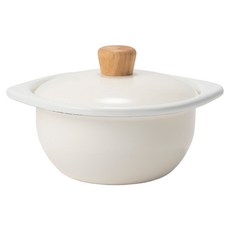 FUJIHORO Japan COTTON 迷你琺瑯鍋 1.2L, 15cm, 1個, 溫潤白