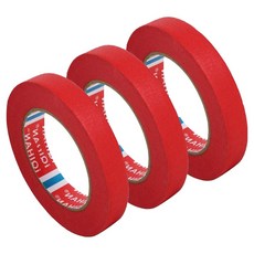 다다 칼라 종이 디자인 마스킹 테이프 15mm x 15m, 레드, 3개