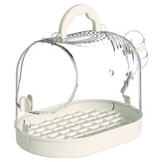 Lanboer 鸚鵡圓頂透明外出籠, 1個, 象牙白