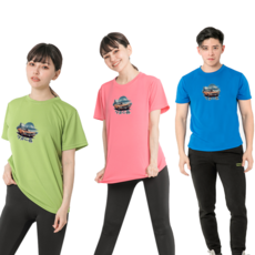 MI MI LEO 台灣製高透氣吸排T恤3件組 C30, 蘋果綠 + 粉桃 + 寶藍