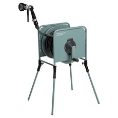 takagi 升降金屬鋼製水管捲盤 RF330GY 30m, 1個, 石板綠, 黑色