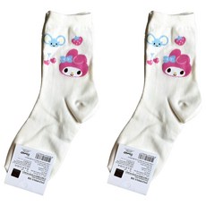 Sanrio 三麗鷗 可愛小夥伴中筒襪 美樂蒂 2雙